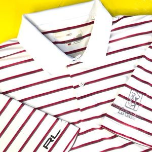 Ralph Lauren RLX Men’s M Striped Casual Polo Shirt TPC Las Colinas Golf Resort